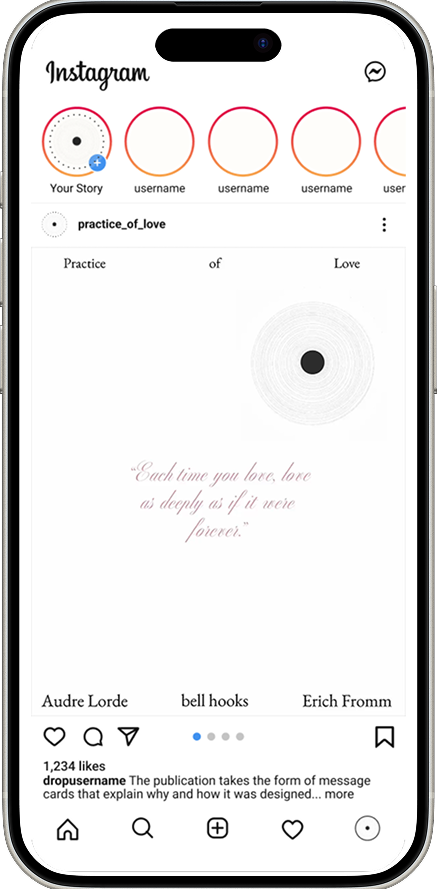 Practice of Love mobile interface